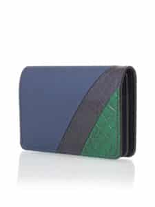 Business Cardholder mix green embossed calf