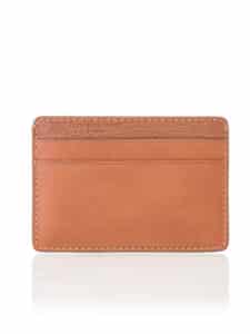 "Essentiel" slim cardholder veg tan calf