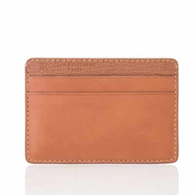 Card holder leather beige brown man