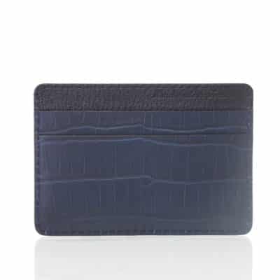 “Essentiel” slim cardholder dark blue semi matte alligator