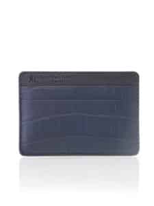 Porte-cartes "Essentiel" alligator semi-mat bleu foncé