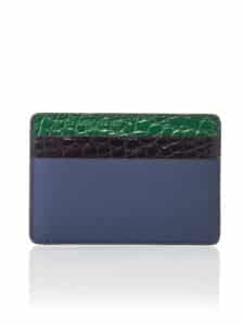 "Essentiel" slim cardholder mix green calf