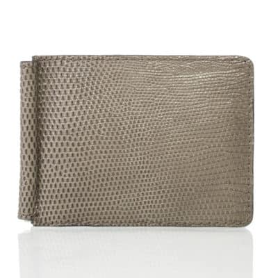 Money Clip Wallet clementine embossed calf