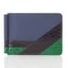 Porte carte alligator bleu noir vert