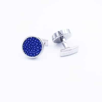 cufflink stingray blue leather man