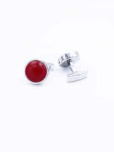 Cufflinks red shiny alligator