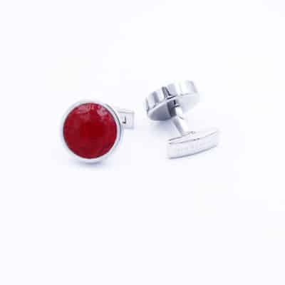 Cufflinks red shiny alligator