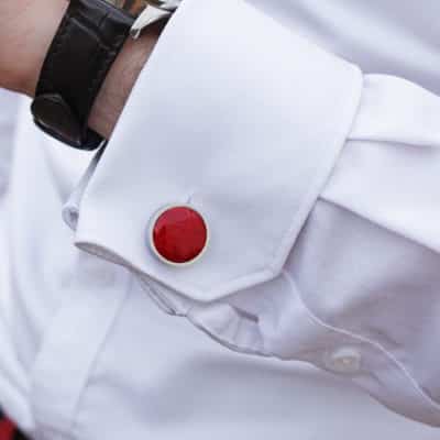 Cufflinks red shiny alligator