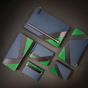 wallet card holder leather goods green blue black