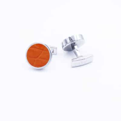 Cufflinks orange shiny alligator