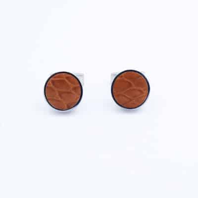 Cufflinks fauve semi matte alligator