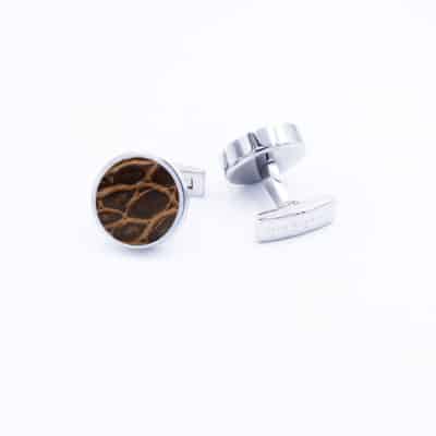 Cufflink stingray crocodile brown man