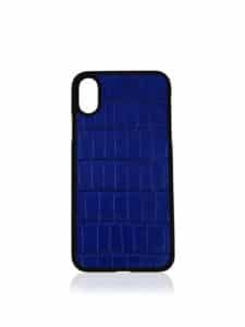 iPhone Xs case blue alligator