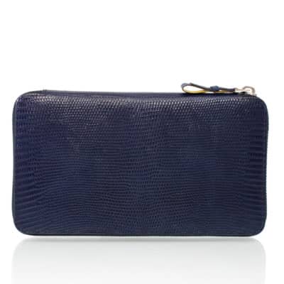 leather goods wallet big large blue