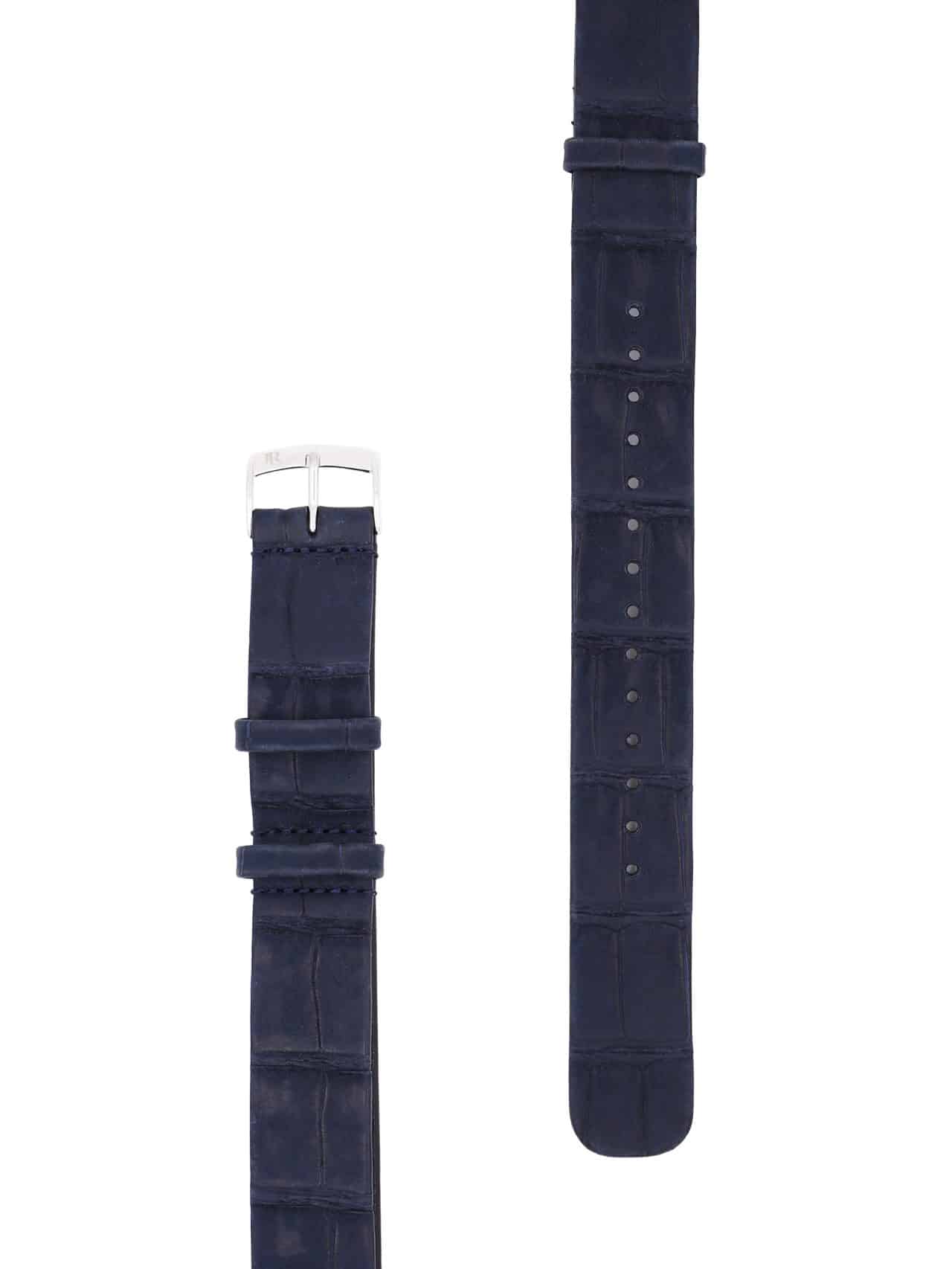 nato strap alligator nubuck blue men