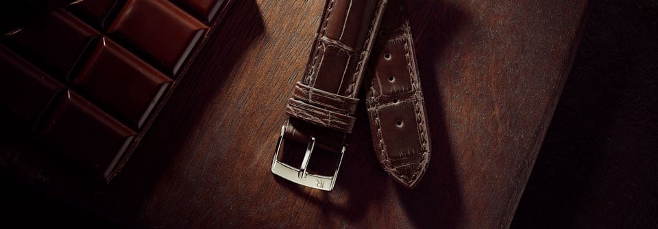 luxury strap brown alligator chocolate