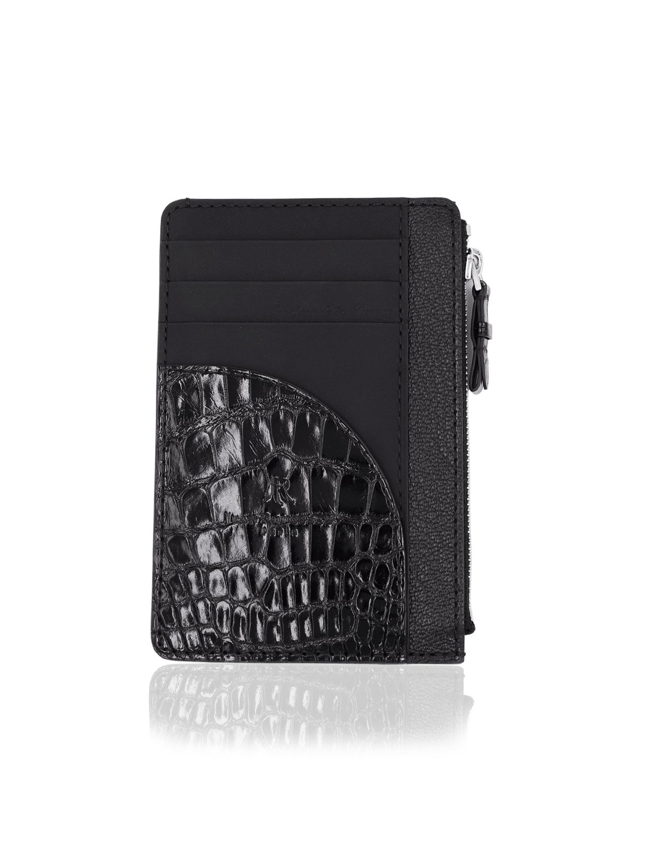 Business Cardholder black embossed calf - Maison Jean Rousseau