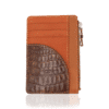 wallet zip zippy crocodile orange brown