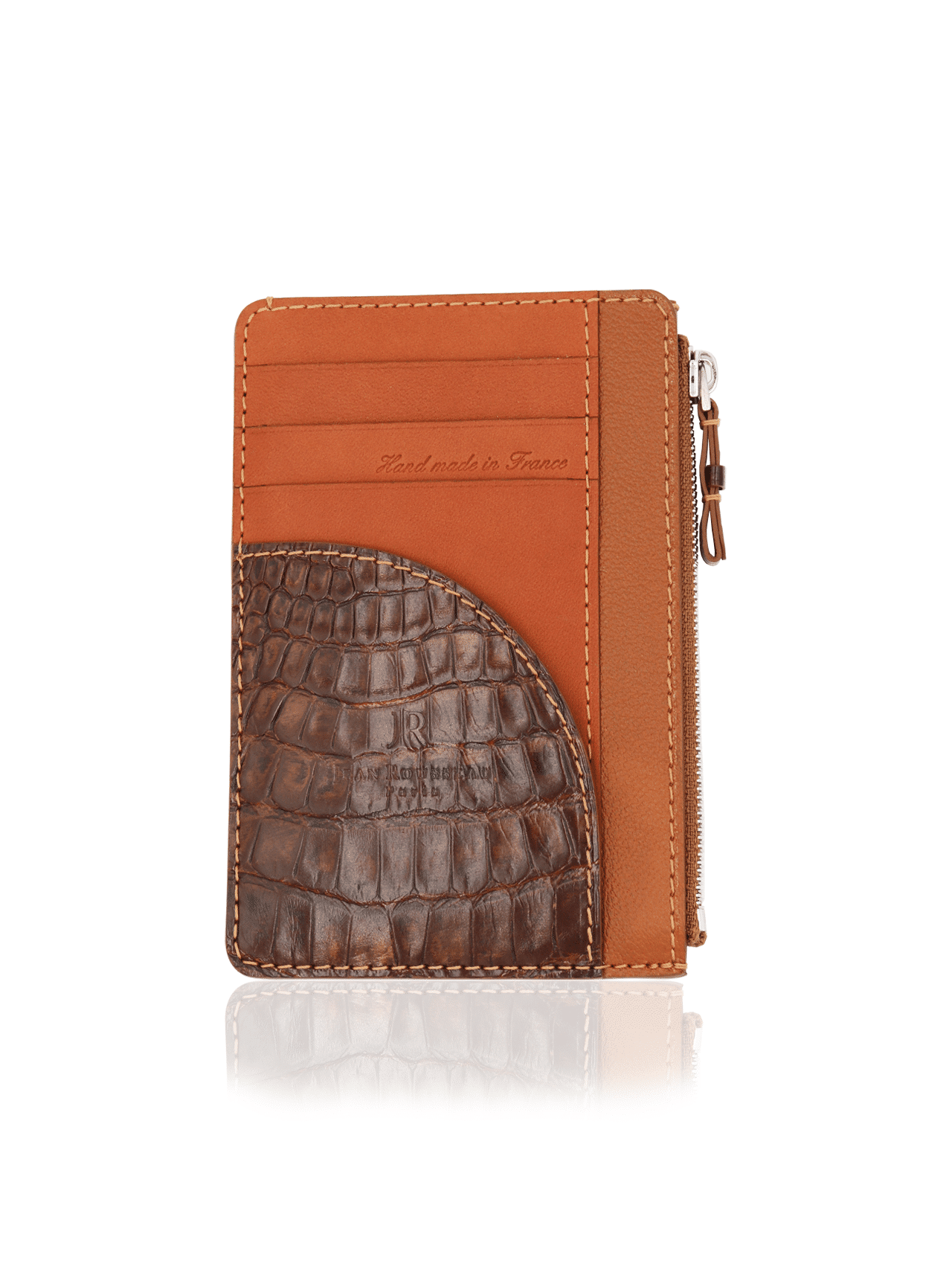 wallet zip zippy crocodile orange brown