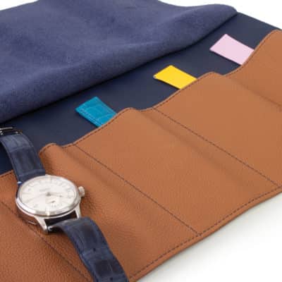 Soft watch roll camel calf