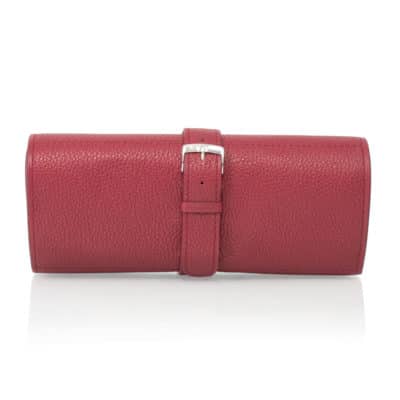 Soft watch roll burgundy calf