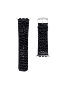 Bracelet Apple Watch alligator brillant noir