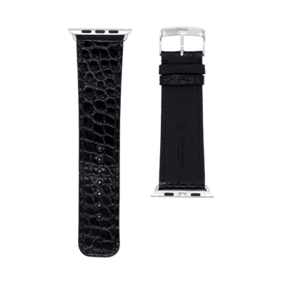 <span class="cat_name">Classic Apple Watch strap</span><br><span class="material_name">Shiny alligator</span><br><span class="color_name">Black</span>