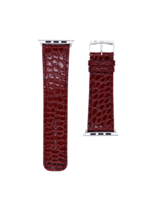 Bracelet Apple Watch alligator brillant bordeaux