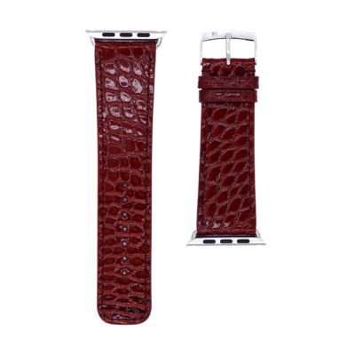 Classic Apple Watch strapShiny alligatorBurgundy