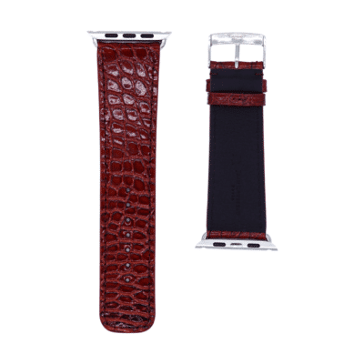 <span class="cat_name">Classic Apple Watch strap</span><br><span class="material_name">Shiny alligator</span><br><span class="color_name">Burgundy</span>