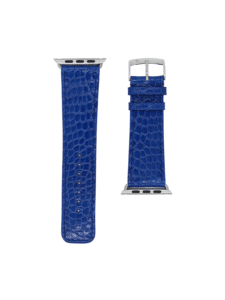 Bracelet Apple Watch alligator brillant bleu électrique