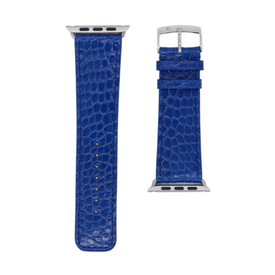 apple watch strap alligator bleu