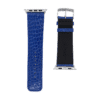 apple watch strap alligator bleu