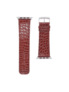 Bracelet Apple Watch alligator brillant marron