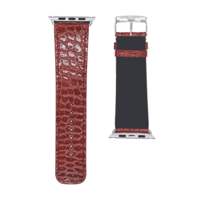 <span class="cat_name">Classic Apple Watch strap</span><br><span class="material_name">Shiny alligator</span><br><span class="color_name">Brown</span>