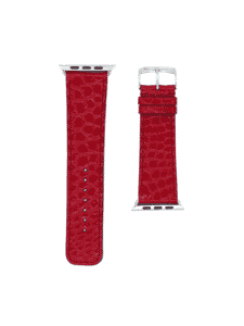 Bracelet Apple Watch alligator brillant framboise