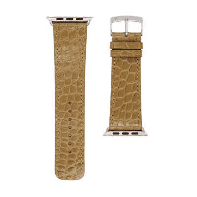 Classic Apple Watch strapShiny alligatorBeige