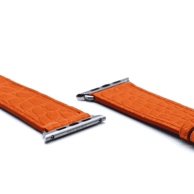 Apple watch strap orange alligator