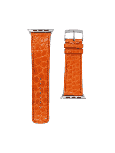Apple Watch strap orange shiny alligator