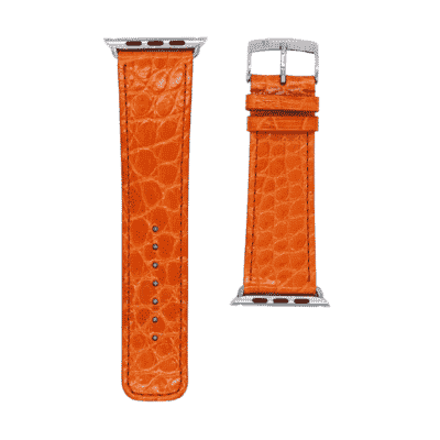 Apple watch strap orange alligator