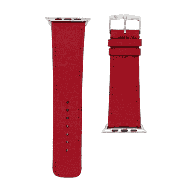 Apple watch band calf pebble red men