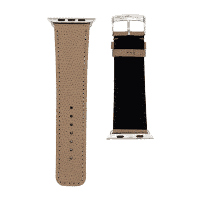 <span class="cat_name">Classic Apple Watch strap</span><br><span class="material_name">Embossed calf</span><br><span class="color_name">Taupe</span>
