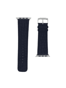 Bracelet Apple Watch alligator semi-mat bleu amiral