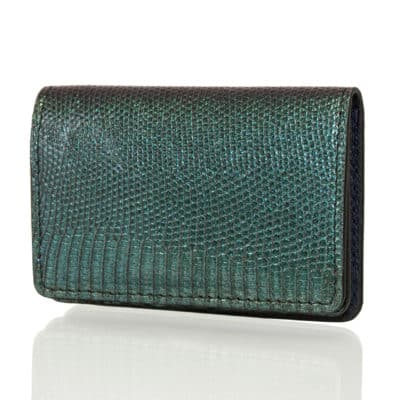 wallet card holder lizard green