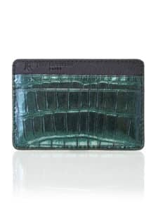 "Essentiel" slim cardholder green Chameleon exception alligator