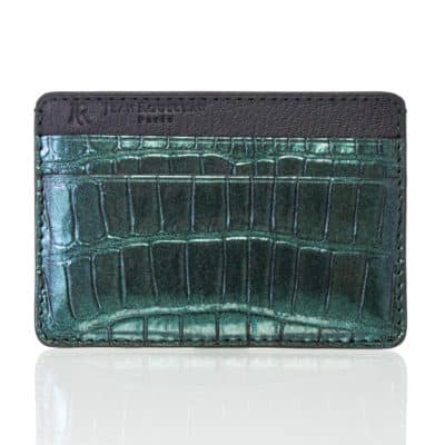 wallet card holder crocodile green