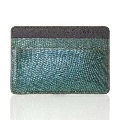 card holder leather goods slim lizard green