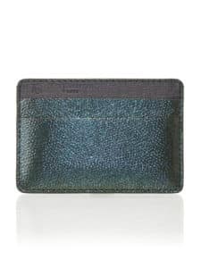 "Essentiel" slim cardholder green Chameleon calf