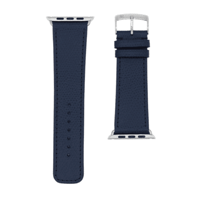 Leather apple watch strap blue calf