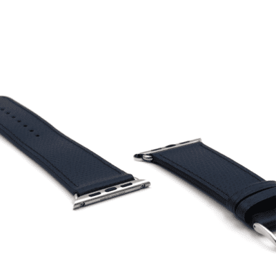 Leather apple watch strap black calf